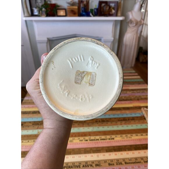 Vtg HULL ART POTTERY 8-1/2 MAGNOLIA Double Handle VASE NUMBER 2 Art Deco Nouveau - Picture 7 of 10